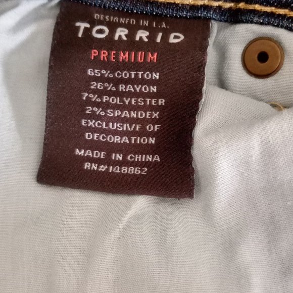 Torrid Blue Denim Distressed Jeggings Size 16R - Picture 4 of 13